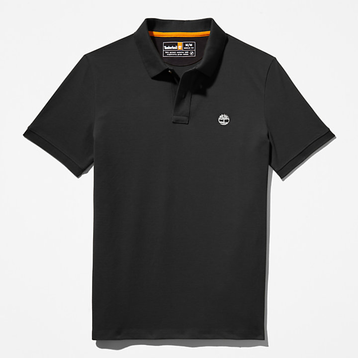 Polo avec logo brodé Millers River en noir-
