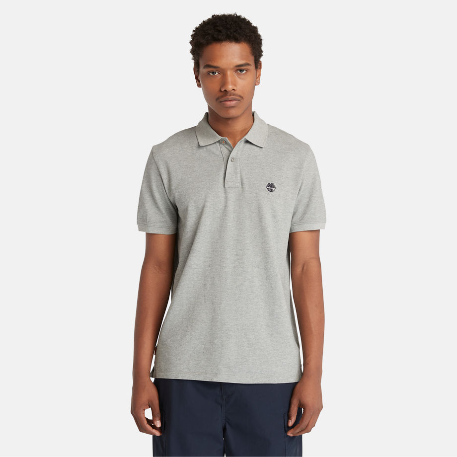 Timberland Millers River Pique Polo Shirt For Men In Grey Medium Grey, Size 3XL