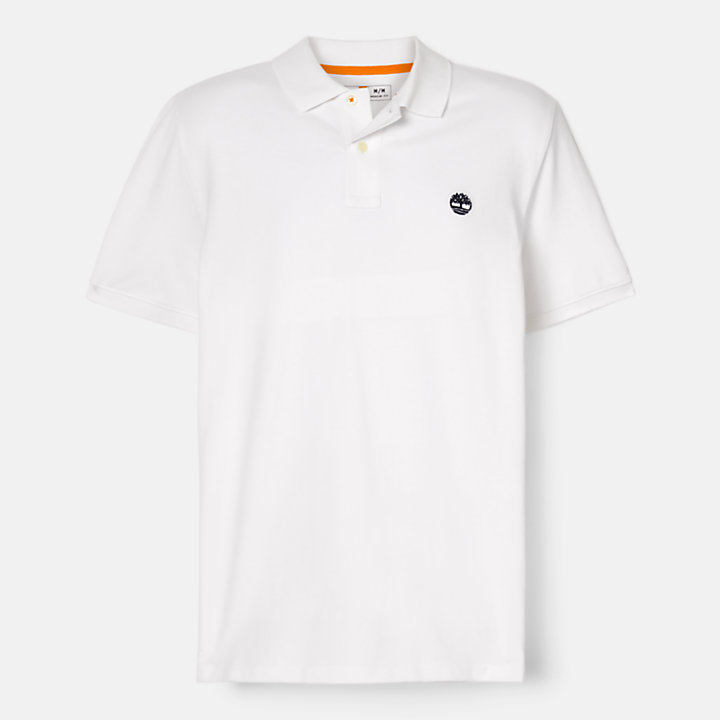 Millers River Pique Polo Shirt for Men in White-