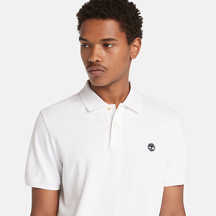 Millers River Pique Polo Shirt for Men in White