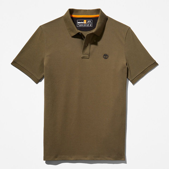 Millers River Pique Polo Shirt for Men in Dark Green-
