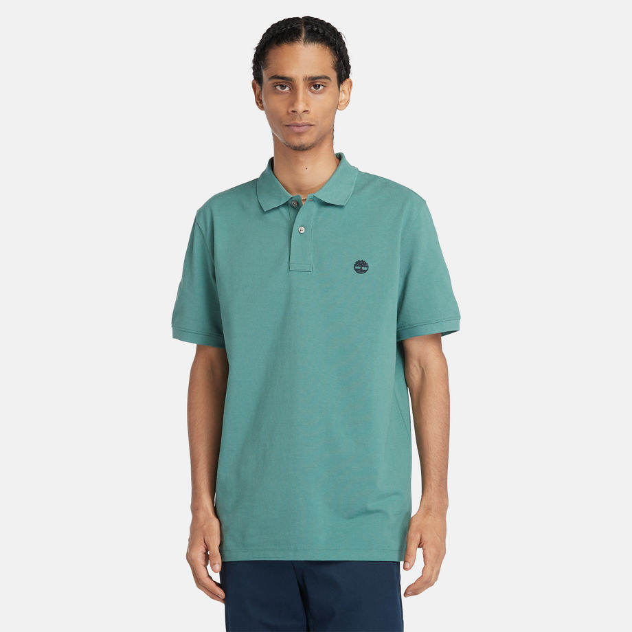 Timberland Millers River Piqué Polo Shirt For Men In Teal Teal