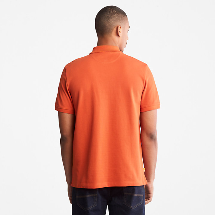 Millers River Pique Poloshirt voor heren in oranje-