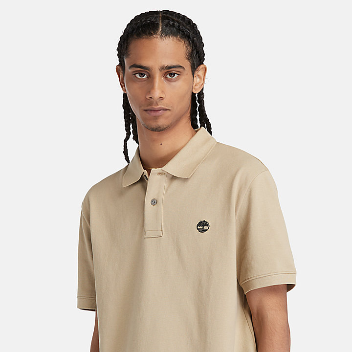 Millers River Piqué Polo Shirt for Men in Beige