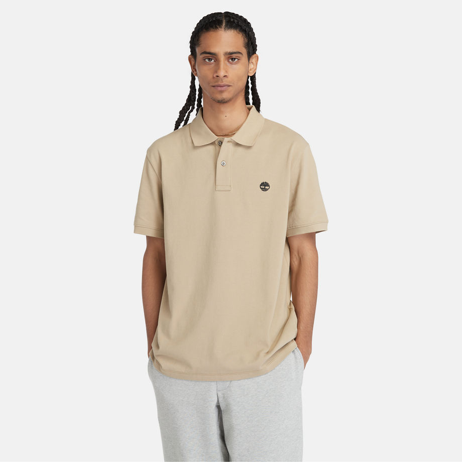 Timberland Millers River Piqué Polo Shirt For Men In Beige Beige