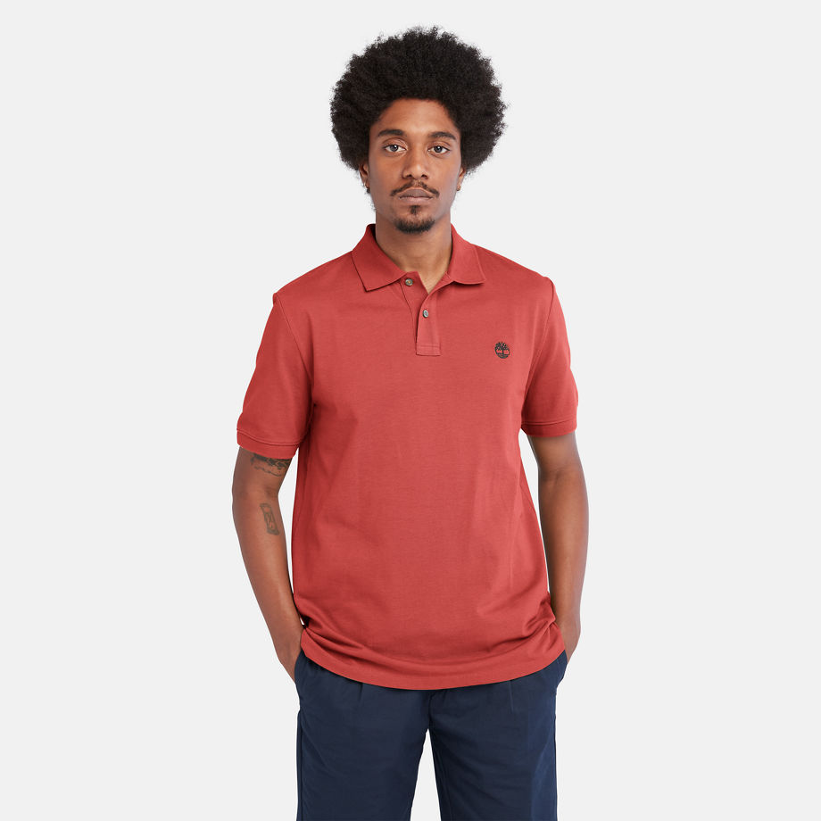 Timberland Millers River Pique Polo Shirt For Men In Red Red, Size M