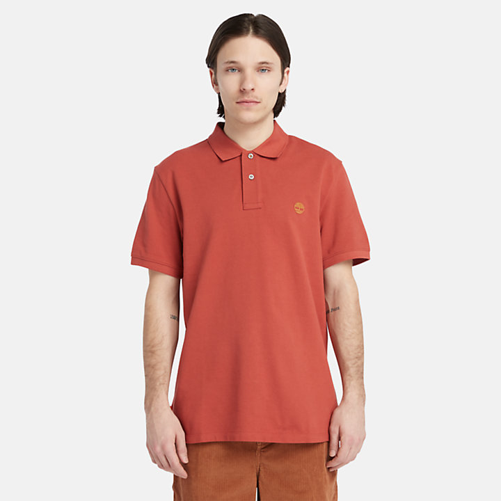 Millers River Pique Polo Shirt for Men in Red-