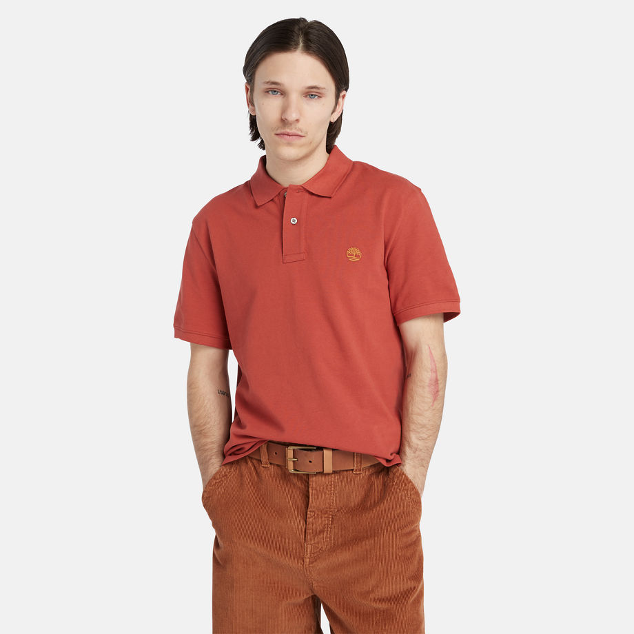 Timberland Millers River Pique Polo Shirt For Men In Red Red, Size L