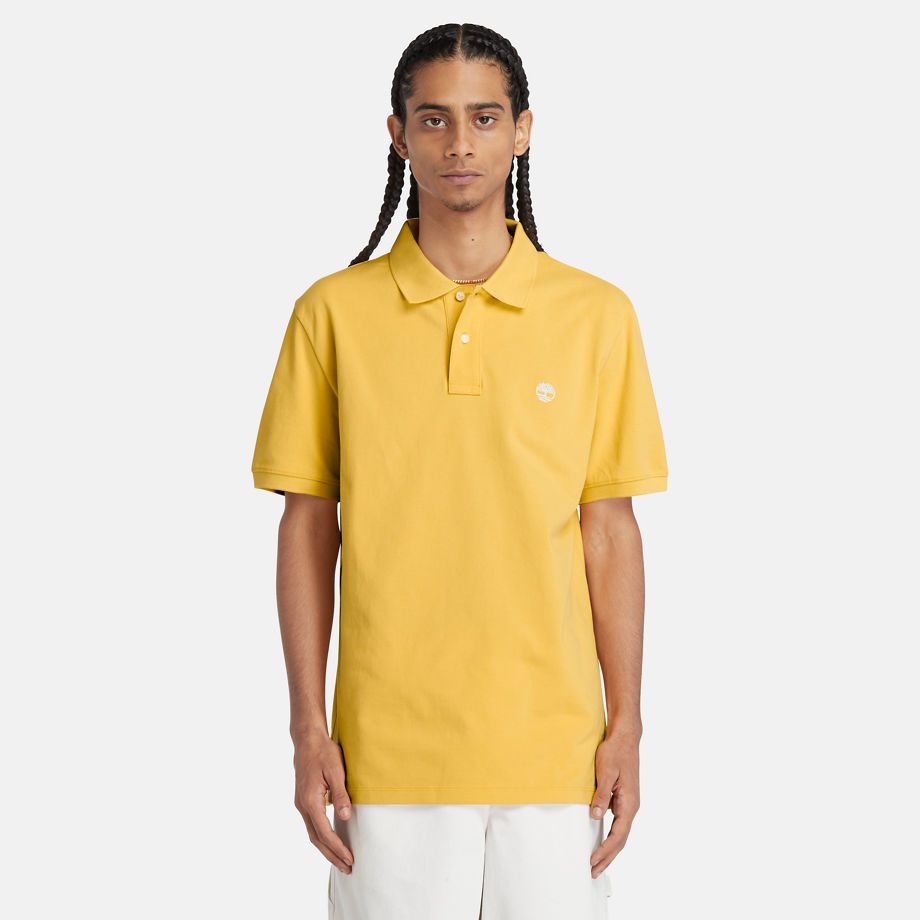 Timberland Millers River Piqué Polo Shirt For Men In Light Yellow Yellow, Size XXL