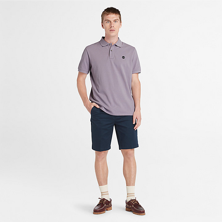Millers River Piqué Polo Shirt for Men in Purple