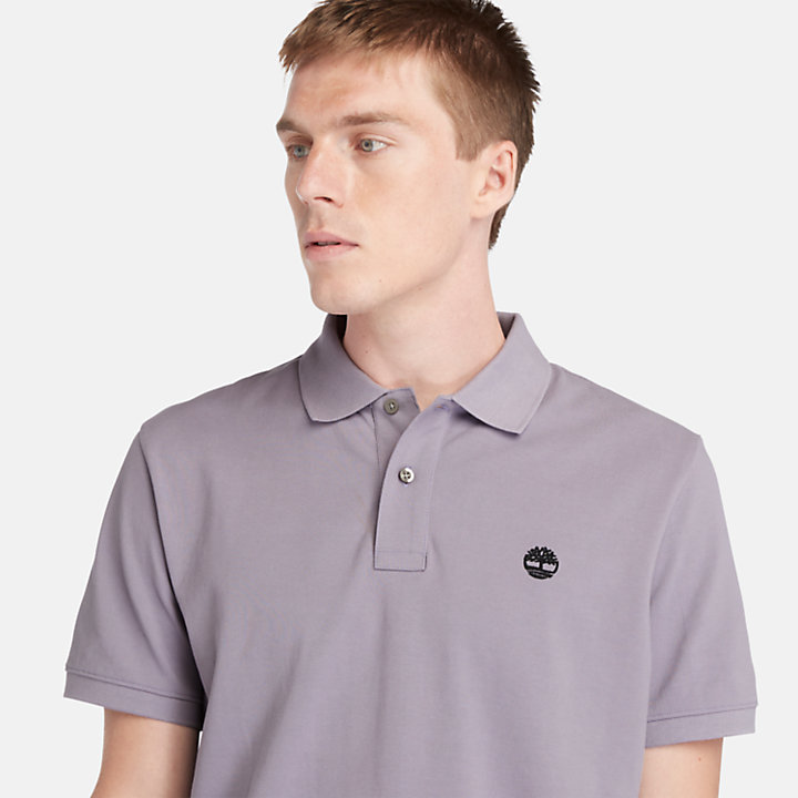Millers River Piqué Polo Shirt for Men in Purple-