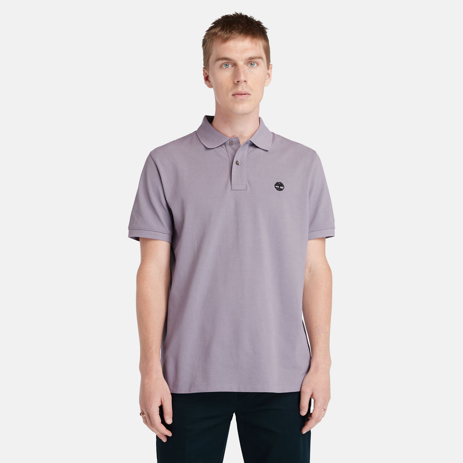 Timberland Millers River Piqué Polo Shirt For Men In Purple Purple, Size XXL