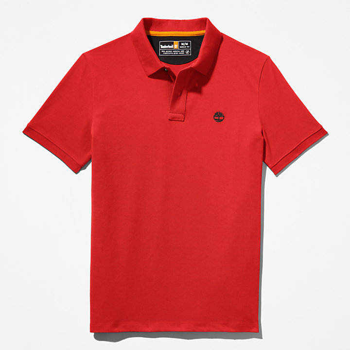 Millers River Pique Polo Shirt for Men in Red-