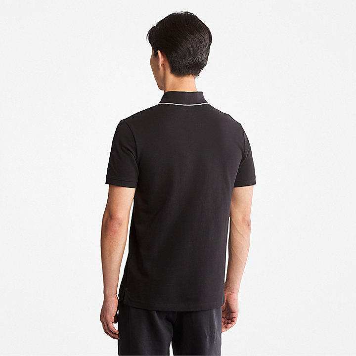 Millers River Pique Polo Shirt for Men in Black