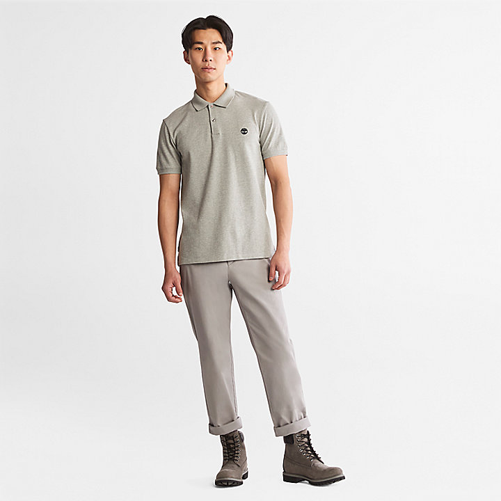 Millers River Pique Polo Shirt for Men in Grey