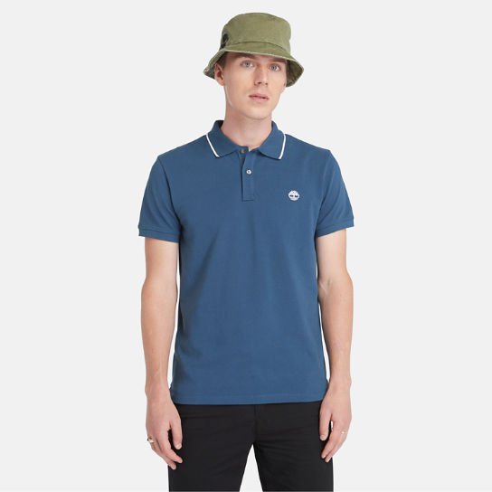Millers River Print-Collar Polo Shirt for Men in Blue | Timberland