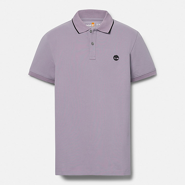 Millers River Printed Neck Polo Shirt for Men in Purple