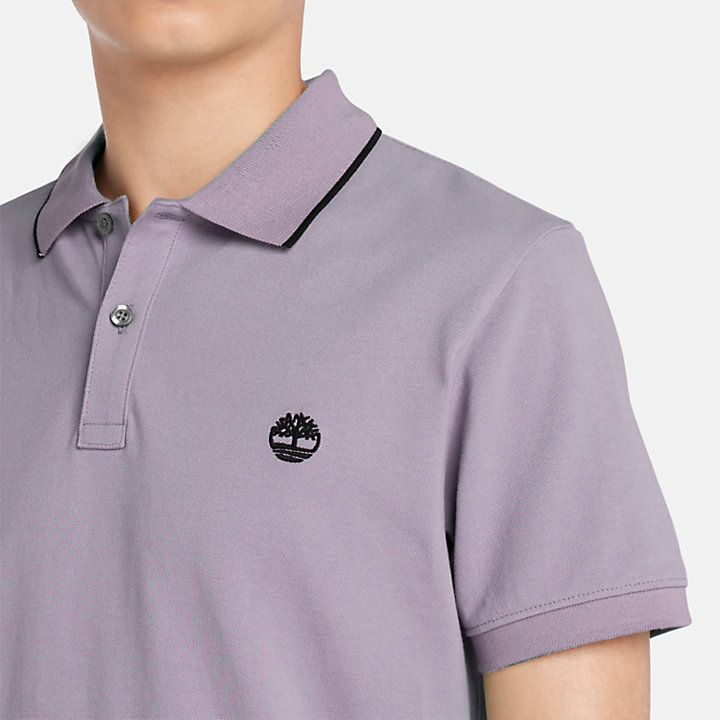 Millers River Printed Neck Polo Shirt for Men in Purple-