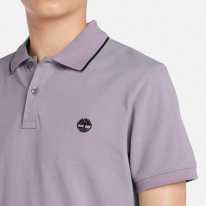 Millers River Printed Neck Polo Shirt for Men in Purple
