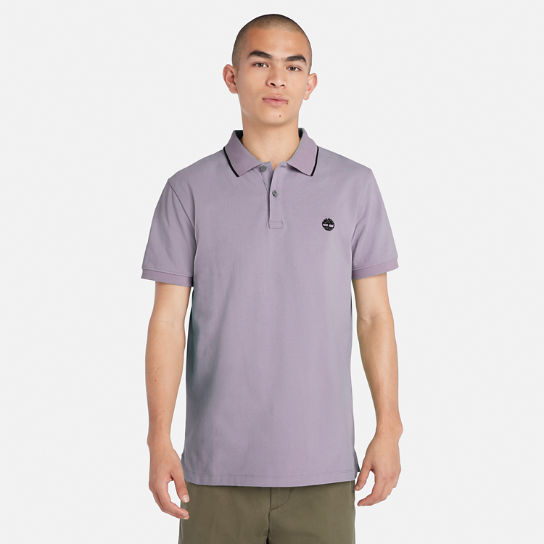 Millers River Printed Neck Polo Shirt for Men in Purple | Timberland