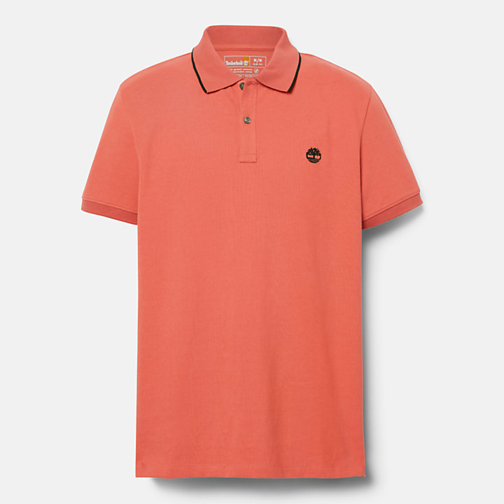 Millers River Printed Neck Polo Shirt for Men in Orange-
