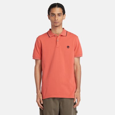 Millers River Printed Neck Polo Shirt for Men in Orange | Timberland