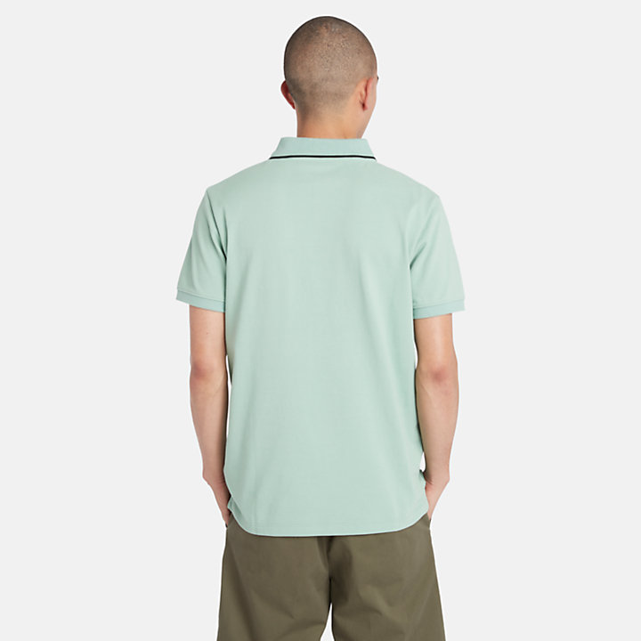 Millers River Poloshirt met print voor heren in lichtgroen-