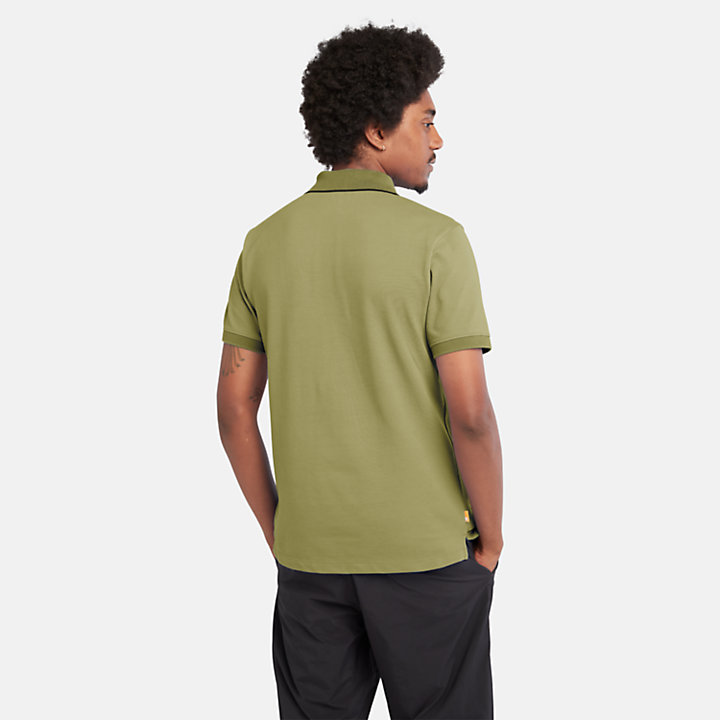 Millers River Pique Polo Shirt for Men in Green-