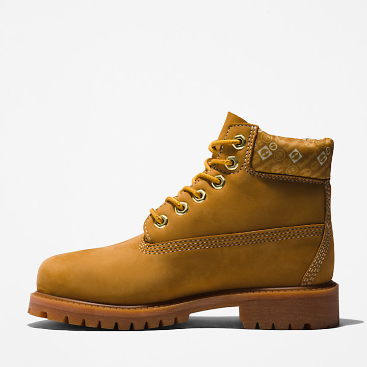 Timberland® Premium 6 Inch Boot for Youth in Yellow/White-