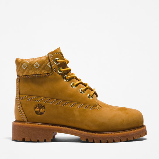 Timberland® Premium 6 Inch Boot for Youth in Yellow/White | Timberland