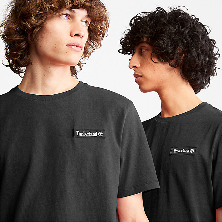 T-shirt Pesada com Logótipo Sem Género em preto