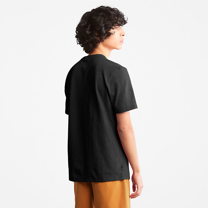 Camiseta con logotipo de gran gramaje unisex en color negro-
