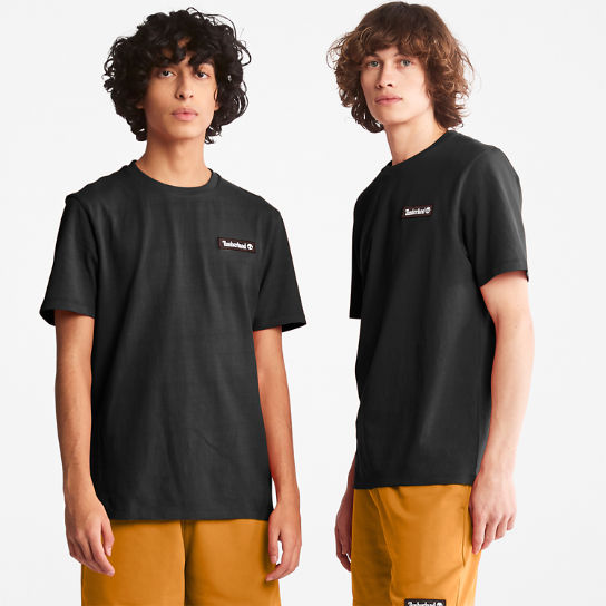 Camiseta con logotipo de gran gramaje unisex en color negro | Timberland
