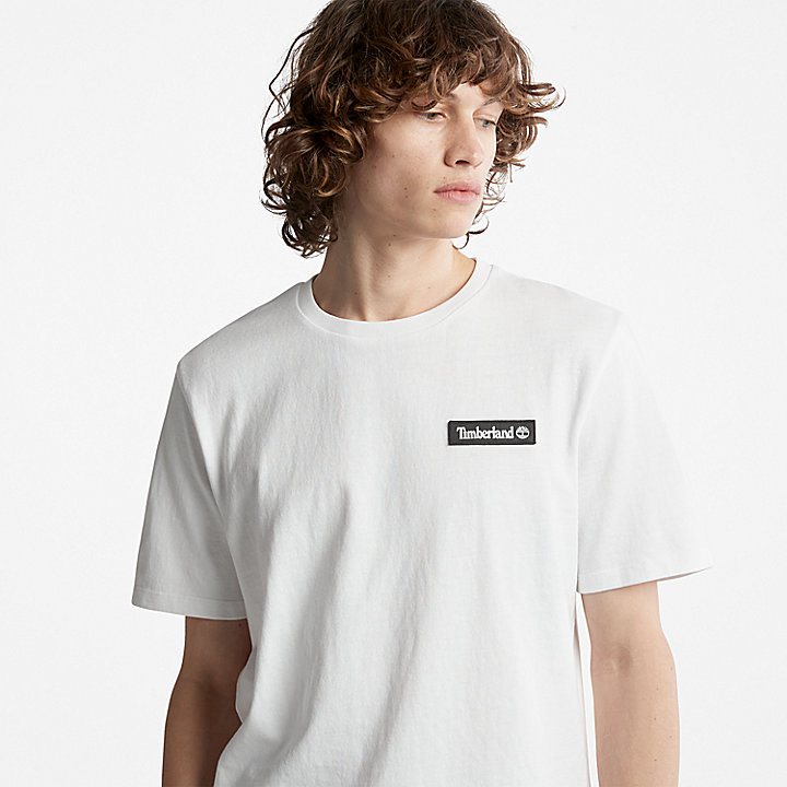 Camiseta con logotipo de gran gramaje unisex en blanco