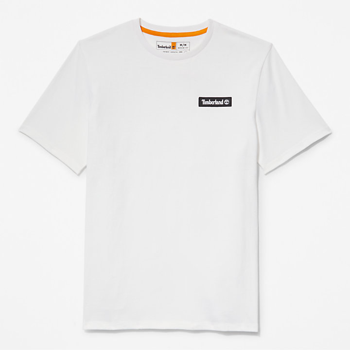 T-shirt Pesada com Logótipo Sem Género em branco-