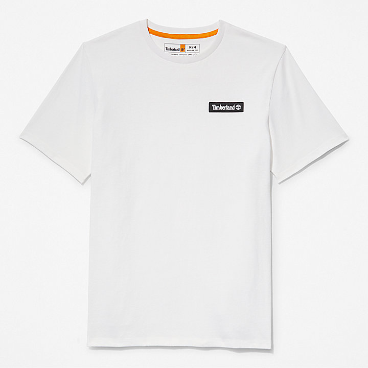 T-shirt Pesada com Logótipo Sem Género em branco