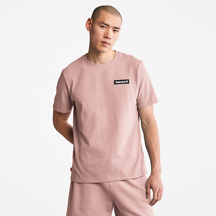 Camiseta Heavyweight Badge Unisex en rosa-
