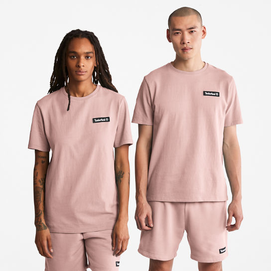 Camiseta Heavyweight Badge Unisex en rosa | Timberland