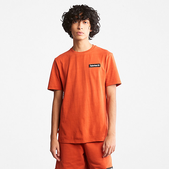 Uniseks Zwaargewicht Badge T-shirt in oranje