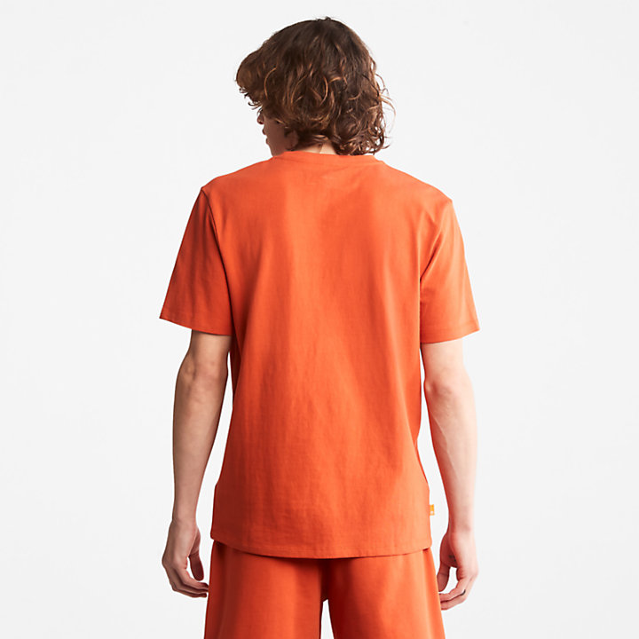 Camiseta Heavyweight Badge Unisex en naranja-