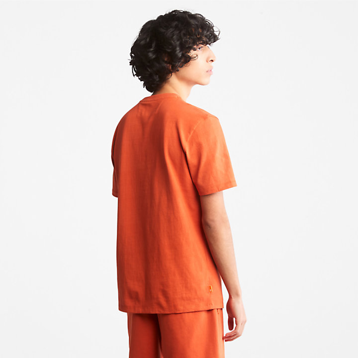 T-shirt Pesante con Targhetta All Gender in arancione-