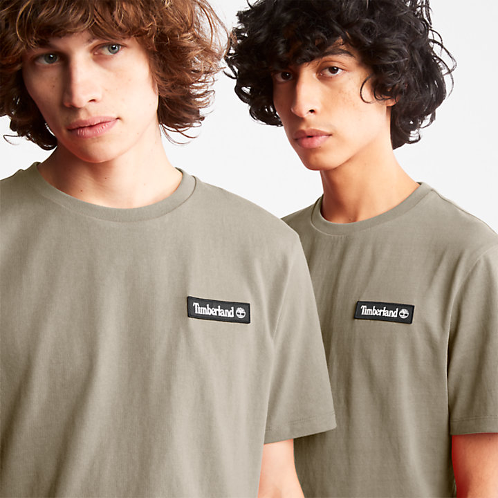 T-shirt épais unisexe avec logo en gris-
