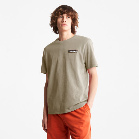 Camiseta con logotipo de gran gramaje unisex en gris | Timberland