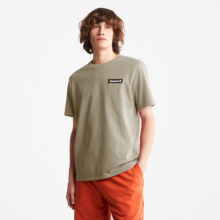 Camiseta con logotipo de gran gramaje unisex en gris-