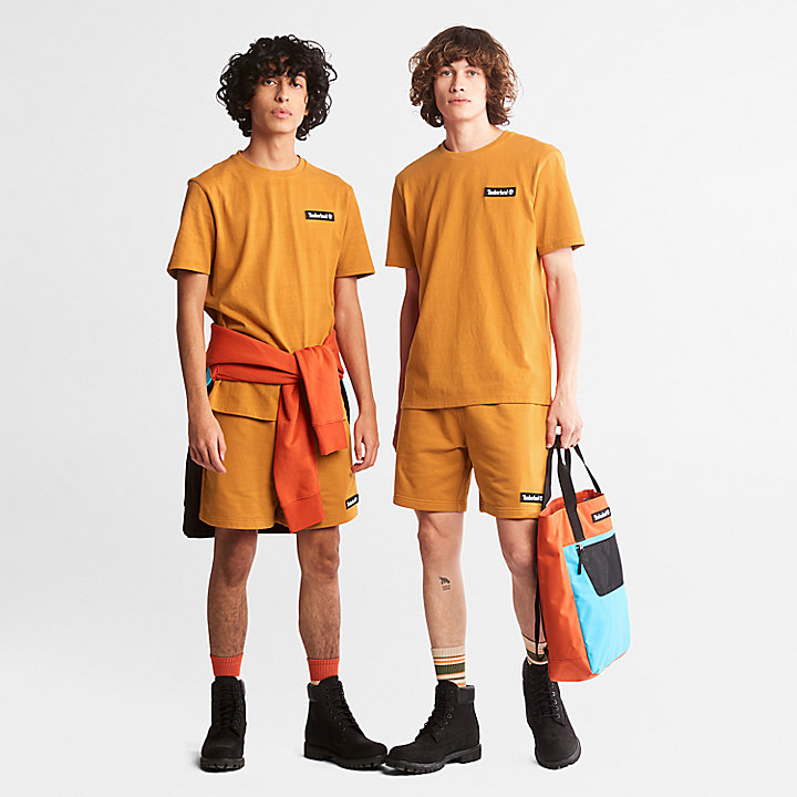 Schweres All Gender T-Shirt mit Logo in Orange