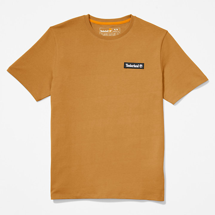 Camiseta con logotipo de gran gramaje unisex en naranja-