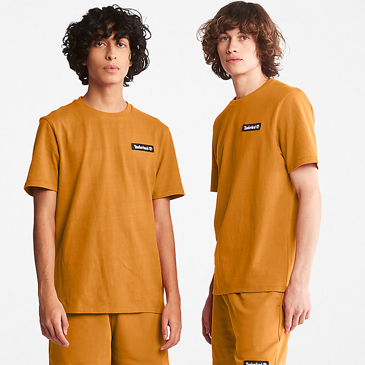 Camiseta con logotipo de gran gramaje unisex en naranja