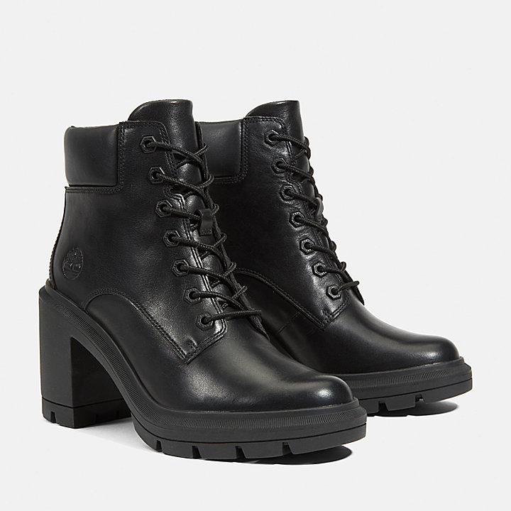 Allington Height Lace-Up Boot for Women in Monochrome Black