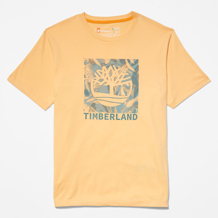 Refibra™ T-Shirt mit Grafik-Print für Herren in Orange-