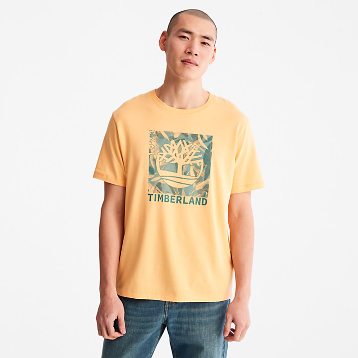 Refibra™ T-Shirt mit Grafik-Print für Herren in Orange-